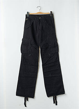 Pantalon cargo coupe droite taille normale noir LOIS femme