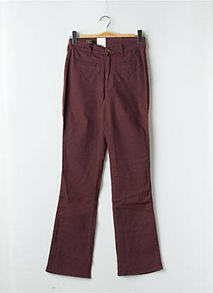 Pantalon droit stretch taille haute rouge LEE femme