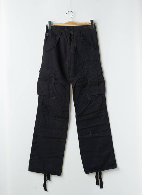 Pantalon cargo coupe droite taille normale noir LOIS femme