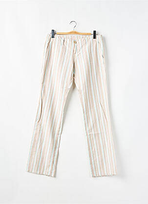 Pantalon droit tissage popeline taille normale beige MOGUL femme