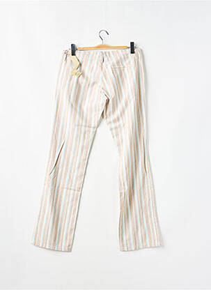 Pantalon droit tissage popeline taille normale beige MOGUL femme