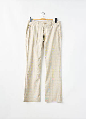 Pantalon slim tissage popeline taille normale beige MOGUL femme