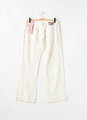 Pantalon droit tissage popeline taille normale beige MOGUL femme