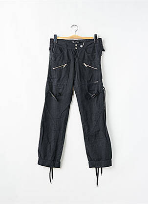 Pantalon droit tissage popeline taille normale noir PHARD femme
