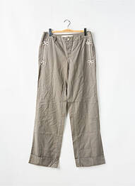 Pantalon droit tissage popeline taille normale gris SCHOOL RAG femme