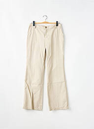 Pantalon droit tissage popeline taille normale beige SCHOOL RAG femme
