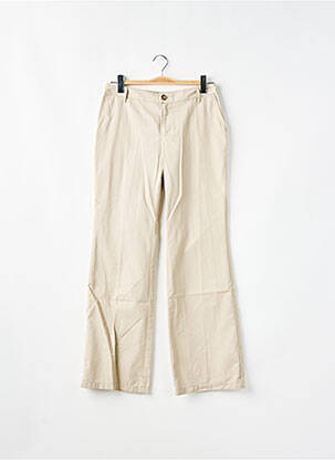 Pantalon droit tissage popeline taille normale beige SCHOOL RAG femme