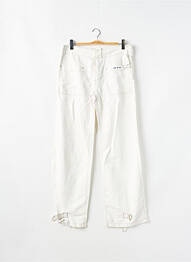 Pantalon droit tissage popeline taille normale blanc SCHOOL RAG femme