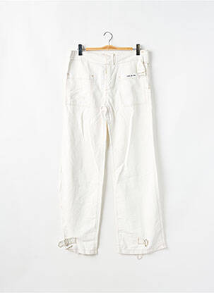 Pantalon droit tissage popeline taille normale blanc SCHOOL RAG femme