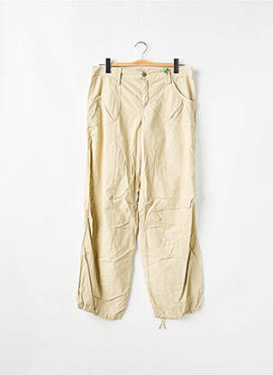 Pantalon droit tissage popeline taille normale beige SCHOOL RAG femme
