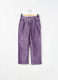 Pantalon droit fermeture zippée sous rabat boutonné taille normale violet SCHOOL RAG femme