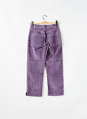 Pantalon droit fermeture zippée sous rabat boutonné taille normale violet SCHOOL RAG femme