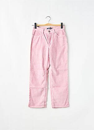 Pantalon droit fermeture zippée sous rabat boutonné taille normale rose SCHOOL RAG femme