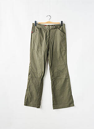 Pantalon droit tissage popeline taille normale vert SESSUN femme