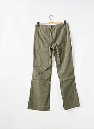 Pantalon droit tissage popeline taille normale vert SESSUN femme