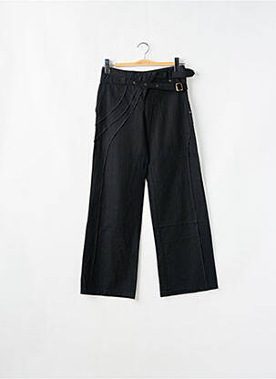 Pantalon droit tissage popeline taille normale noir 2 TWO femme