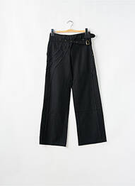 Pantalon droit tissage popeline taille normale noir 2 TWO femme