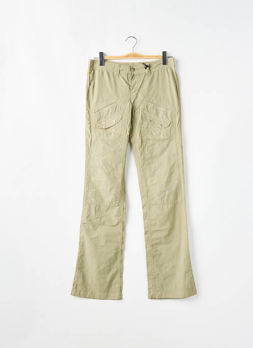 Pantalon droit tissage popeline taille normale vert SCHOOL RAG femme