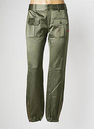 Pantalon droit fermeture zippée sous rabat boutonné taille basse vert BE YOU K femme