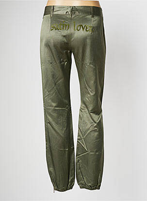Pantalon droit fermeture zippée sous rabat boutonné taille basse vert BE YOU K femme