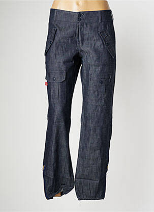 Pantalon droit fermeture zippée sous rabat boutonné taille normale bleu BE YOU K femme