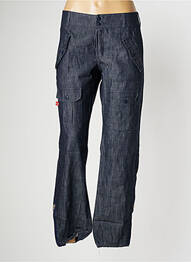 Pantalon droit fermeture zippée sous rabat boutonné taille normale bleu BE YOU K femme