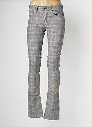 Pantalon slim tissage popeline taille normale gris HELLS BELLS femme