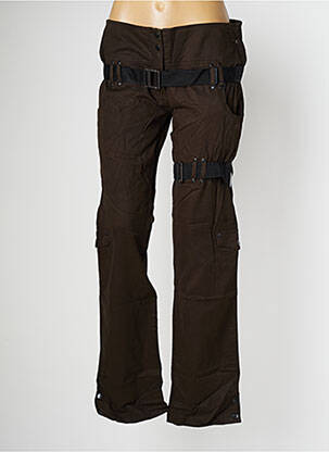 Pantalon droit tissage popeline taille normale vert TORN femme