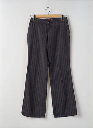 Pantalon large fermeture zippée sous rabat boutonné taille basse gris TEDDY SMITH femme