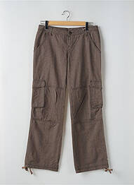 Pantalon cargo coupe droite taille basse marron TEDDY SMITH femme