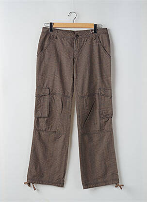 Pantalon cargo coupe droite taille basse marron TEDDY SMITH femme