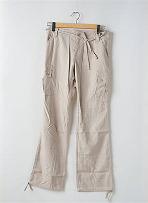 Pantalon cargo coupe droite taille normale beige TEDDY SMITH femme