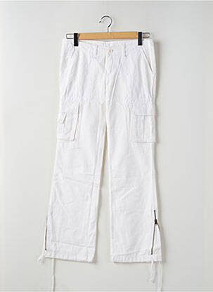 Pantalon cargo coupe droite taille basse blanc TEDDY SMITH femme