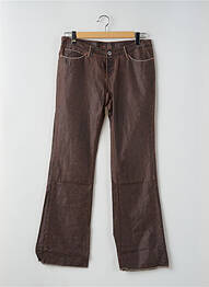 Pantalon droit stretch taille basse marron TEDDY SMITH femme