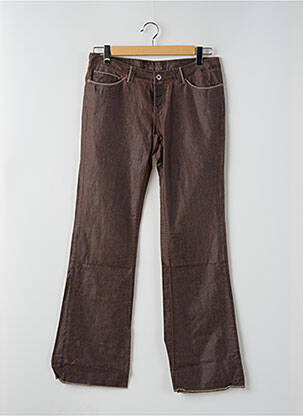 Pantalon droit stretch taille basse marron TEDDY SMITH femme