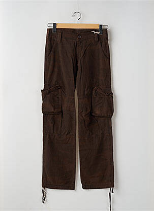 Pantalon cargo coupe droite taille basse marron TEDDY SMITH homme