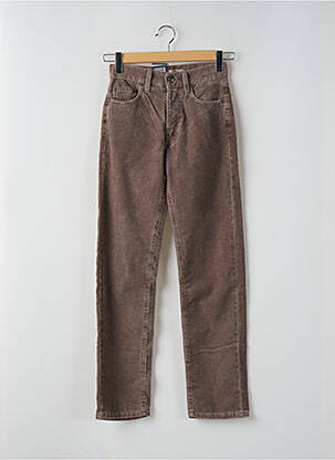 Pantalon slim stretch taille haute marron TEDDY SMITH femme