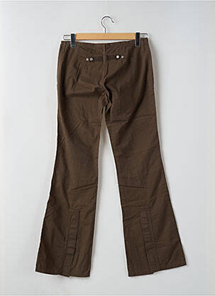 Pantalon droit tissage popeline taille basse vert TEDDY SMITH femme