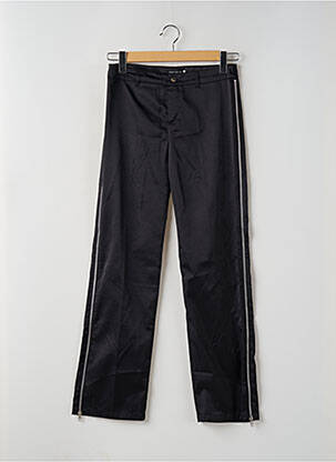 Pantalon droit fermeture zippée sous rabat boutonné taille basse noir TEDDY SMITH femme