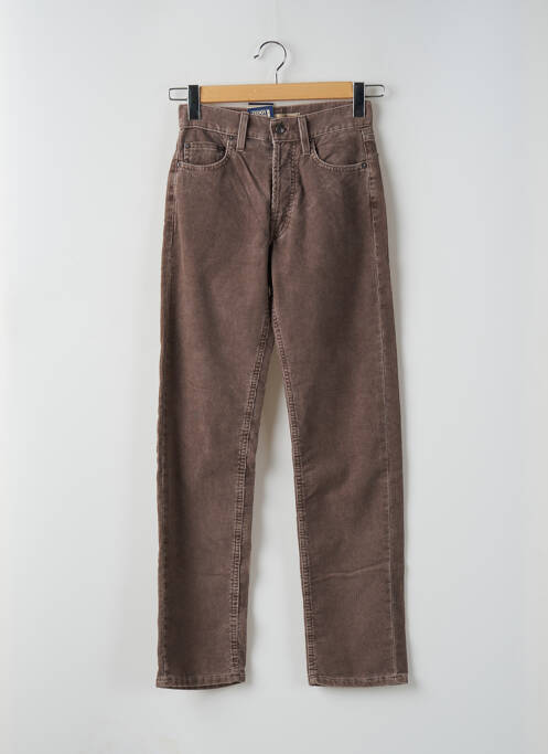 Pantalon slim stretch taille haute marron TEDDY SMITH femme