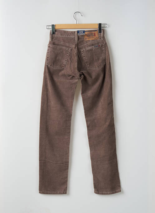 Pantalon slim stretch taille haute marron TEDDY SMITH femme