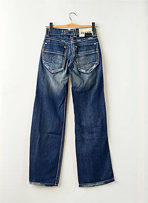 Jeans coupe droite effet usé délavé taille normale bleu SCHOOL RAG femme