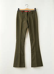 Pantalon flare fermeture zippée sous rabat avec crochet taille normale vert MISS SIXTY femme