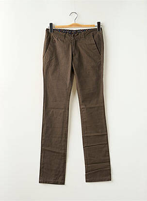 Pantalon chino taille basse taille basse marron LADY SOUL femme