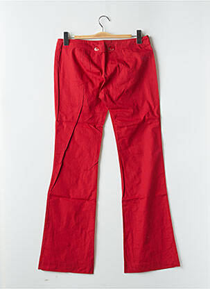 Pantalon flare fermeture zippée sous rabat avec crochet taille basse rouge BE YOU K femme