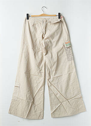 Pantalon large tissage popeline taille basse beige BE YOU K femme