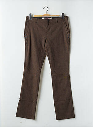 Pantalon 7/8 tissage popeline taille basse marron BLEND SHE femme