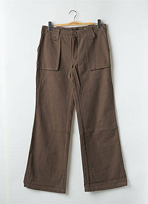 Pantalon large tissage popeline taille normale marron CHEYENNE femme