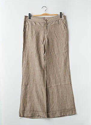Pantalon large fermeture zippée sous rabat boutonné taille normale beige CHILLI PEPPER femme