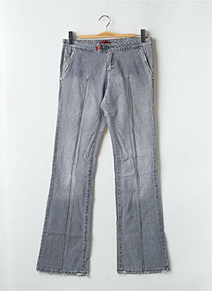 Jeans bootcut fermeture zippée sous rabat scratché taille basse gris CIMARRON femme